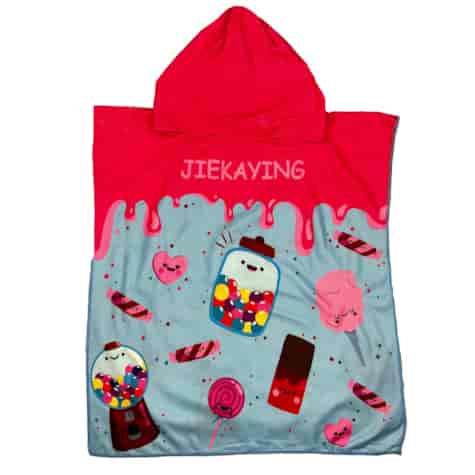 RĘCZNIK KĄPIELOWY PLAŻOWY PONCHO CUKIERKI