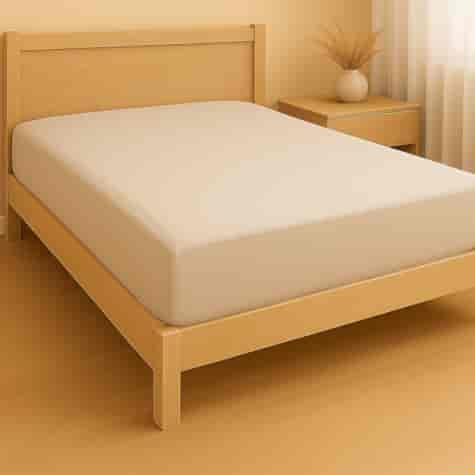 Prześcieradło typu satyna kolor beżowy 140x200