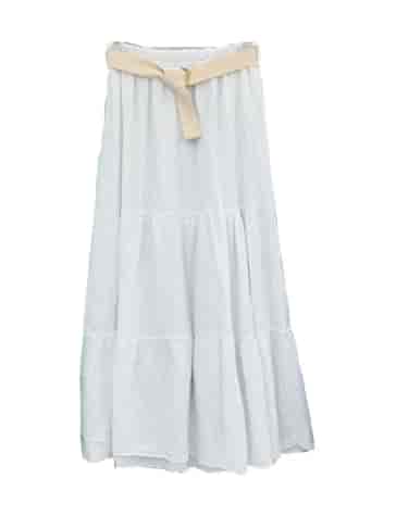 SPÓDNICA MUŚLIN CAPRI BIAŁY