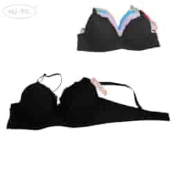 Biustonosz półkoronkowy czarny miseczka D