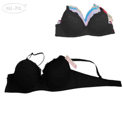 Biustonosz półkoronkowy czarny miseczka D