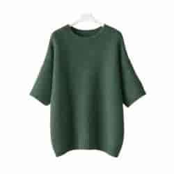 Sweter damski krótki rękaw HABIBI ZIELEŃ