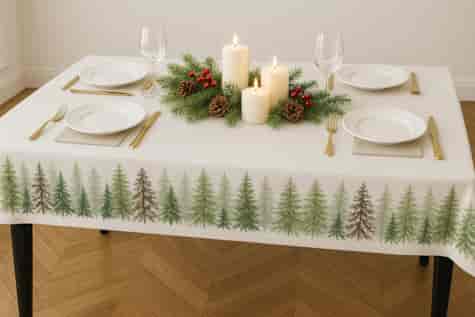 OBRUS DEKORACYJNY SNOWELLE ZIMOWY LAS 130x180cm