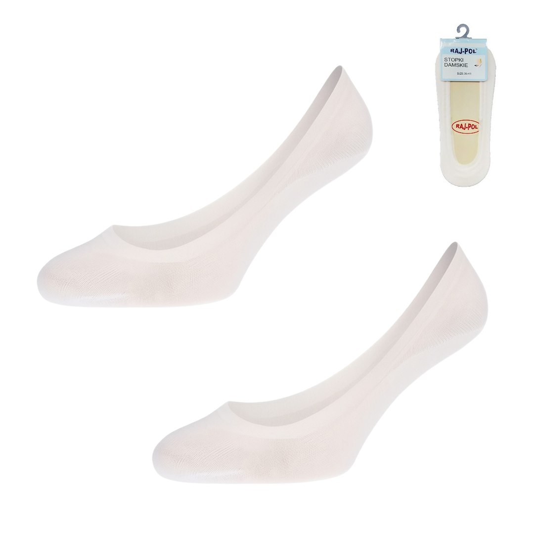 Baleriny damskie z silikonem białe Raj-Pol
