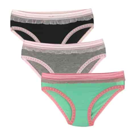 Figi damskie gładkie z falbanką