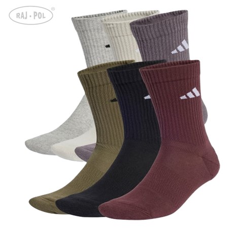 ADIDAS 6 PACK SOCKS NEW LOGO CREW PACK - JP1716 -