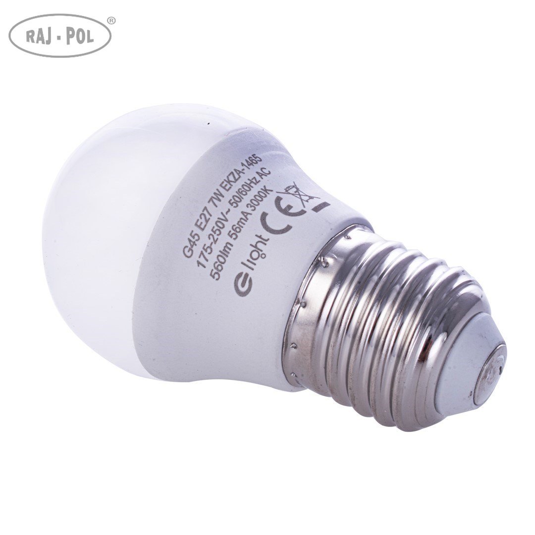 Żarówka LED 5W E27 G45. Barwa ZIMNA